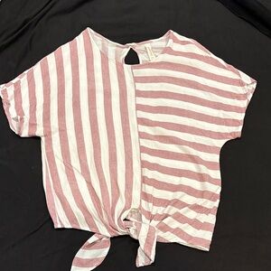 Peppermint Pink and White Striped Tee